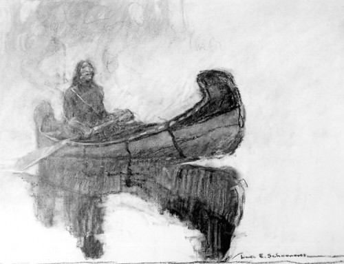 (0273a) Indian in Canoe