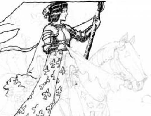 (0885as) Joan in Full War Regalia – Sketch